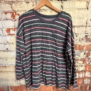 Torrid Multicolor Striped Long Sleeve Shirt